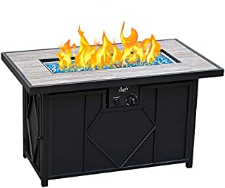 BALI OUTDOORS Fire Pit Propane Gas FirePit Table Rectangular Tabletop 42in 60,000BTU