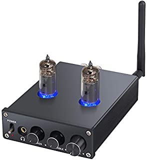 Neoteck Bluetooth Vacuum Tubes Stereo Audio Amplifier Receiver Certified aptX Low Latency, 2 Channel Mini Hi-Fi Class D Integrated Amp for Home Passive Speakers 50W + 50W