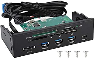 5.25 inches USB 3.1 Front Panel Header,Multifunction Internal Card Reader Dashboard with One USB 3.1 Port, One eSATA Port and 6 Card Slots (M2, MSO, SD, MS, XD, 64G CF)