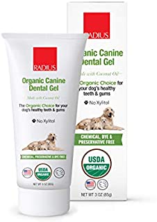 RADIUS USDA Organic Canine Pet Toothpaste 1 Unit, 3 oz | Non Toxic Toothpaste for Dogs | Designed to Clean Teeth and Help Prevent Tartar and Remove Plaque | Xylitol Free