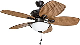 Harbor Breeze Cedar Shoals 44-in Oil Rubbed Bronze Indoor/Outdoor Ceiling Fan with Light Kit