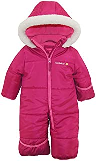 Pink Platinum Baby Girls One Piece Warm Winter Puffer Snowsuit Pram Bunting, Berry, 18 Months