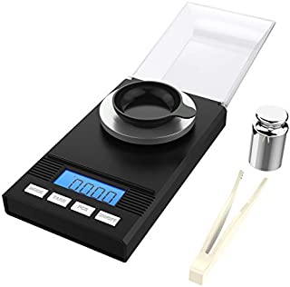 Homgeek Digital Milligram Pocket Scale Mini Jewelry Gold Powder Weigh Scales with Calibration Weights Tweezers, Weighing Pans, LCD Display