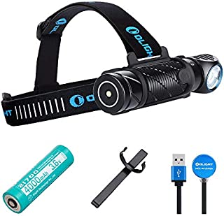 OLIGHT Perun 2 2500 Lumens Ultra-compact Cool White Rechargeable LED, Multi-functional Right Angle MCC Rechargeable Headlamp and Flashlight (Black)