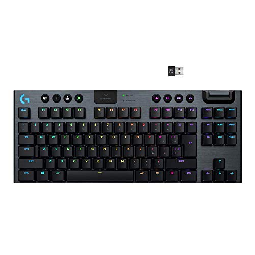 Logitech G915 TKL Tenkeyless Lightspeed Wireless RGB Mechanical Gaming Keyboard, Low Profile Switch Options, LIGHTSYNC RGB, Advanced Wireless and Bluetooth Support - Linear