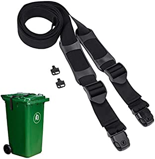 AHIER Bin Strap Garbage Lock, Outdoor Trash Can Lid Strap Garbage Can Security System Strong Quick Shackle 