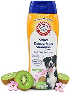 Arm & Hammer Super Deodorizing Shampoo for Dogs | Odor Eliminating Shampoo for Smelly Dogs & Puppies | Kiwi Blossom, 20 Ounces, White (FF10159)