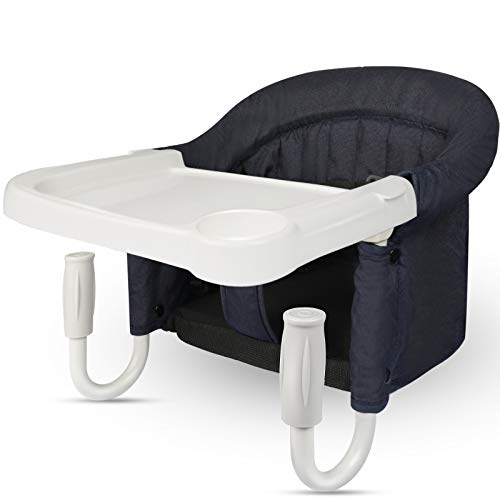 TOONOON Hook On Chair, Fast Table Chair and Clip on Table High Chair, Fold-Flat Storage Tight Fixing Portable Baby Feeding Seat for Baby Toddler Washable with Dining Tray for Travel or Restaurants