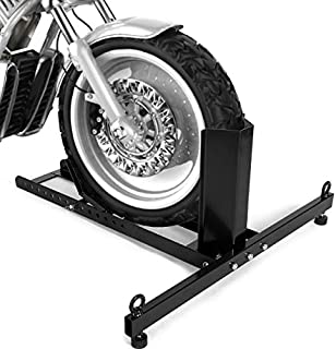 Goplus Motorcycle Wheel Chock Stand, Heavy Duty Adjustable Upright 1800lb Capacity Motorcycle Stand Wheel Chock Fits 15