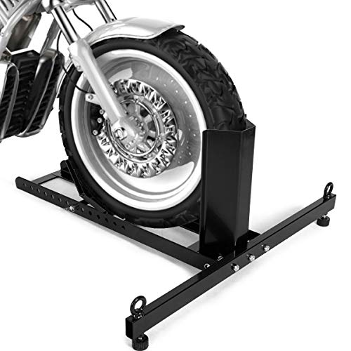 Goplus Motorcycle Wheel Chock Stand, Heavy Duty Adjustable Upright 1800lb Capacity Motorcycle Stand Wheel Chock Fits 15