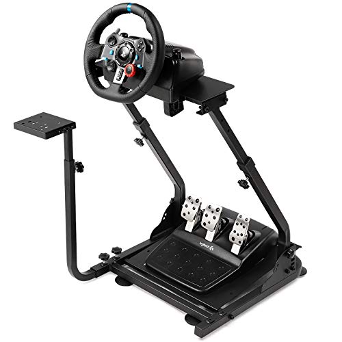 GTRACING Racing Wheel Stand for Logitech G27 G25 G29 G920 Racing Simulator Mount Video Game Accessories S02 Racing Steering Wheel Shifter Pedals NOT Included