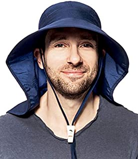 Fishing Hat Sun Protection with Neck Veil - Safari Hat UPF50+ hat for Men and Women (Navy)