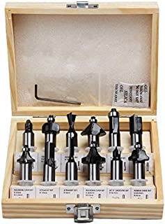 FivePears Tungsten Carbide Router Bits - 12 Piece Router Bit Set with 1/2-Inch Shank for Doors,Tables,Shelves,Cabinets,DIY Woodwork