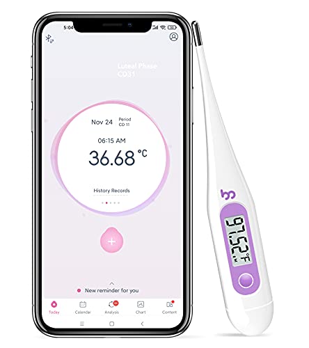 Digital Basal Thermometer, 1/100th Degree High-Precision Oral Thermometer with Memory Recall, Waterproof Body Thermometer for Fever, Accurate Digital Thermometer