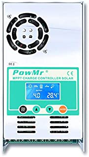 PowMr MPPT Charge Controller 60 amp 48V 36V 24V 12V Auto - Max 190VDC Input LCD Backlight Solar Charge for Vented Sealed Gel NiCd Lithium BatterySoftware Update Version(MPPT-60A)