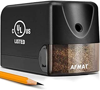 AFMAT Electric Pencil Sharpener Heavy Duty, Classroom Pencil Sharpener for 6.5-8mm No.2/Colored Pencils, UL Listed Industrial Pencil Sharpener w/Stronger Helical Blade, Best School Pencil Sharpener