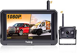 Yakry Y22 HD 1080P Digital Wireless Backup Camera 5'' Monitor Kit Hitch Rear View Camera System for RVs,Campers,Trucks,Vans IP69K Waterproof