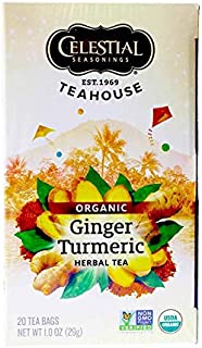 Celestial Seasoning, Ginger & Turmeric , 20 tea bags , Pack of 1