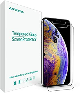 ANYOYO Privacy Screen Protector for iPhone X, 2 Packs 6.1 InchTempered Glass Screen Protector Premium Anti-Spy/Fingerprint/Scratch 3D Full Coverage Screen Protectors Easy Install