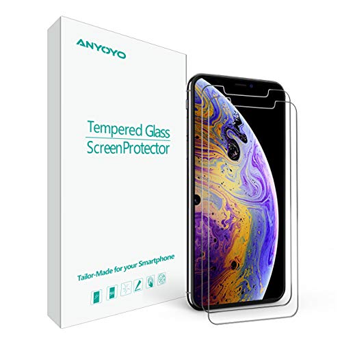 ANYOYO Privacy Screen Protector for iPhone X, 2 Packs 6.1 InchTempered Glass Screen Protector Premium Anti-Spy/Fingerprint/Scratch 3D Full Coverage Screen Protectors Easy Install