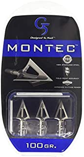 G 5 Outdoors Montec 1-1/8-Inch Cut Broadheads (3-Pack), 125 Grain