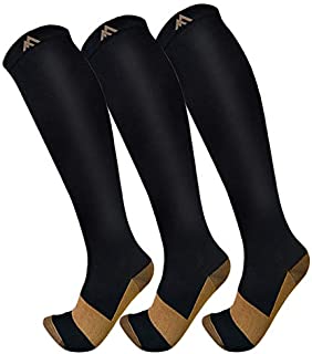 3 Pack Copper Compression Socks - Compression Socks Women & Men Circulation - Best for Medical,Running,Athletic