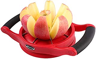 Apple Slicer Corer, [Large Size], Newness Premium Apple Slicer Corer, Cutter, Divider, Wedger, Stainless Steel Apple Slicer with 8 Sharp Serrated Blade, Ergonomic Grip Handle and Plastic Base