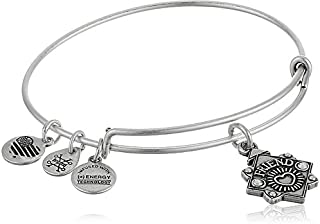 Alex and Ani Womens Because I Love You, Friend Charm Bangle Bracelet, Rafaelian Silver, Expandable