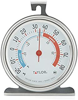 Taylor Precision Products 5924 Large Dial Kitchen Refrigerator and Freezer Kitchen Thermometer, 3 Inch Dial