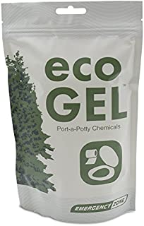 Eco Gel Port-A-Potty and Emergency Toilet Chemicals, Eco-Friendly Liquid Waste Gelling and Deodorizing Powder. Single Pack