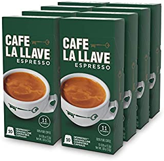 Cafe La Llave Espresso Capsules, Intensity 11-Recylable Coffee Pods (80 Count) Compatible with Nespresso OriginalLine Machines