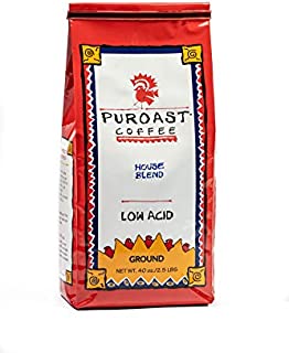 Puroast Low Acid Ground Coffee, House Blend, High Antioxidant, 2.5 Pound Bag