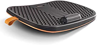 FEZIBO Standing Desk Mat with Anti Fatigue Bar, Wooden Wobble Balance Board with Ergonomic Design Comfort Floor Mat (Medium, Obsidian Black)