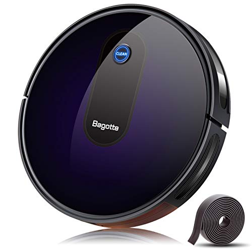 Robot Vacuum,Bagotte Upgraded 2000Pa Strong Suction Robotic Vacuum Cleaners,Automatic Carpet Boost,2.7in Thin,Super Quiet,Self-Charging with Boundary Strips,for Hardwood Floor Carpet Tile Pet Hair