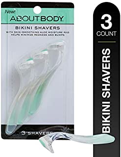 Kai About Body Bikini Shavers, 3 Shaversper Package; Gently & Confidently Use Mini-Blade Shaver with easy Grip Handle for Delicate, Discreet Bikini Area Shaving, Trimming, Control & maintaining