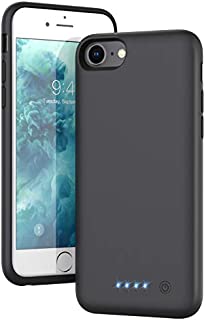 Battery Case for iPhone 6/6s/7/8/se(2020), Upgraded[6000mAh] Portable Protective Charging Case Extended Battery Pack Rechargeable Backup Power Charger Case,Compatible iPhone 6/6s/7/8 (4.7') - Black