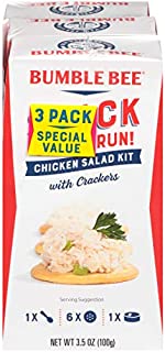 BUMBLE BEE Snack on the Run Chicken Salad with Crackers, Canned Food, High Protein Snacks & Groceries, 3.5 Ounce (Pack of 3)