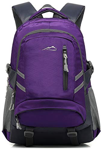 School Backpack BookBag for Student College Travel Hiking Fit Laptop Up to 15.6 Inch (Purple)