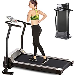 Electric Folding Treadmill for Small Spaces, Ultra-Quiet Portable Exercise Running Machine for Home Workout with 12 Programs & LCD Screen