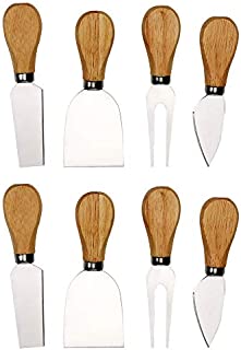 8 Pieces Set Cheese Knives with Wood Handle, Stainless Steel Cheese Slicer Cheese Cutter Cheese Tools