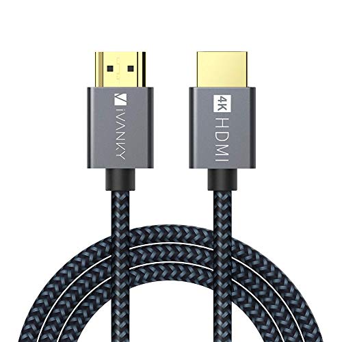 HDMI Cable 4K 10ft, iVANKY 18Gbps High Speed HDMI 2.0 Cable, 4K HDR, HDCP 2.2/1.4, 3D, 2160P, 1080P, Ethernet - Braided HDMI Cord 32AWG, Audio Return(ARC) Compatible UHD TV, Blu-ray, Monitor