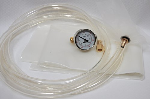 Vacuum Bagging Starter Kit Resin Epoxy Infusion Infiltration Hardware:Poly Fabric: 5X8= 40 Square ft Gauge 3 Brass Connectors/Adapters with 5 feet Vacuum Hose