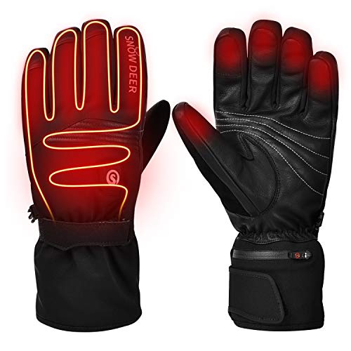 Heated Gloves,Motorcycle Gloves,7.4V 2200MAH Electric Rechargable Battery Gloves for Men Women,Winter Riding Cycling Hunting Fishing Ski Warm Insulated Mitten Glove Hand Warmer for Raynaud Arthritis