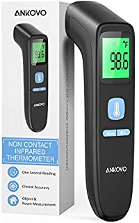 ANKOVO Touchless Thermometer for Adults, Non Contact Forehead Thermometer for Fever, Digital Infrared Thermometer with Fever Alarm and Sound Switch