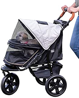 Pet Gear No-Zip Jogger Pet Stroller for Cats/Dogs, Zipperless Entry, Easy One-Hand Fold, Gel-Filled Tires, Cup Holder + Storage Basket, Summit Grey