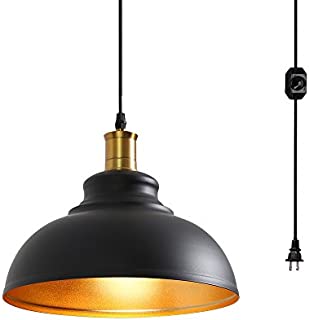 Surpars House 1-Light Plug in Pendant Light with Dimmer Switch in Line 