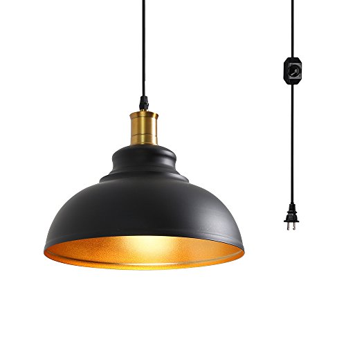 Surpars House 1-Light Plug in Pendant Light with Dimmer Switch in Line 