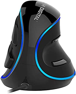 J-Tech Digital Wired Ergonomic Vertical USB Mouse with Adjustable Sensitivity (600/1000/1600 DPI), Scroll Endurance, Removable Palm Rest & Thumb Buttons [V628]