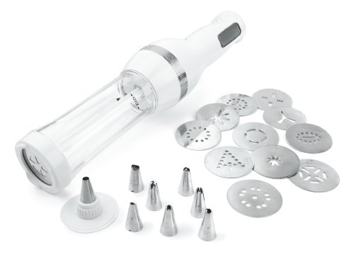 Cuisinart CCP-10 Electric Cookie Press with 12 Discs and 8 Decorating Tips, White