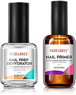 Modelones Nail Primer, Professional Natural Nail Prep Dehydrate & Bond Primer, Nail Protein Bond, Superior Bonding Primer for Acrylic Powder and Gel Nail Polish 15ml